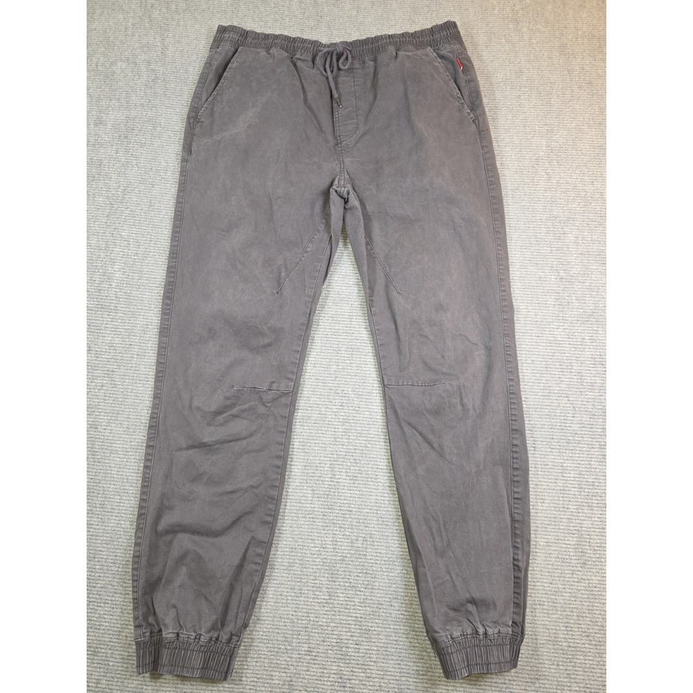 Globe Skater Gray Khaki Jogger Chino Drawstring Pants Mens Vintage Y2K Granola